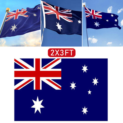 2 Pack Australian Aussie Flag Australia Day Oz AU 2x3ft 60x90cm Polyester V201-W13534981