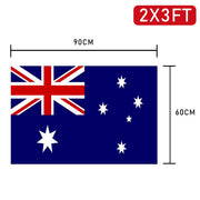 2 Pack Australian Aussie Flag Australia Day Oz AU 2x3ft 60x90cm Polyester V201-W13534981