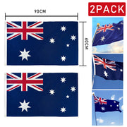 2 Pack Australian Aussie Flag Australia Day Oz AU 2x3ft 60x90cm Polyester V201-W13534981