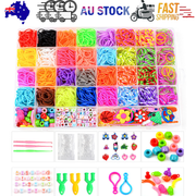40Grids Rainbow Loom Bands Rubber Bracelet Making Kit S Clips Beads DIY Toys V201-W13555223