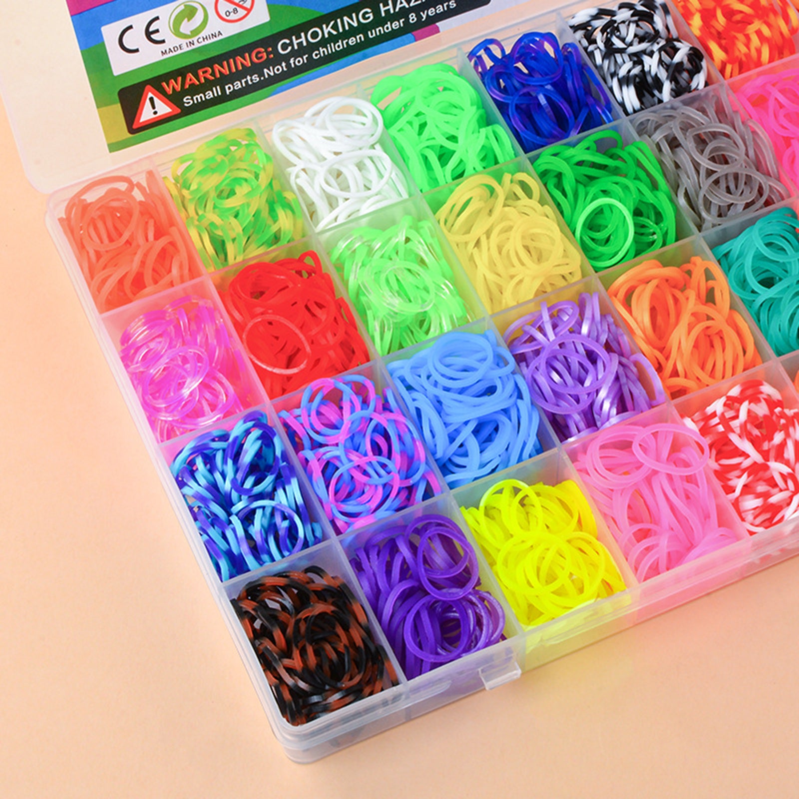 40Grids Rainbow Loom Bands Rubber Bracelet Making Kit S Clips Beads DIY Toys V201-W13555223