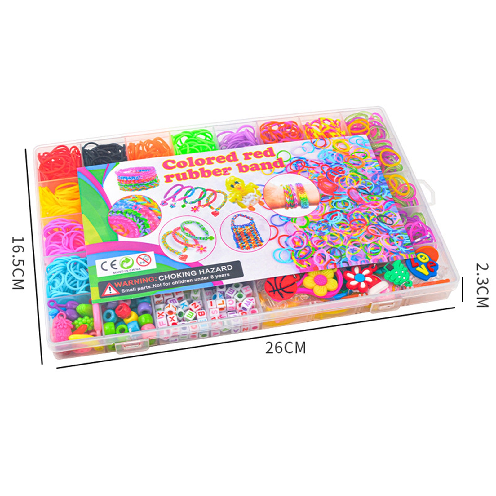 40Grids Rainbow Loom Bands Rubber Bracelet Making Kit S Clips Beads DIY Toys V201-W13555223