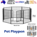 32"8 Panel Pet Dog Playpen Cage Enclosure Exercise Cat Puppy Metal Fence AU V201-W13559014