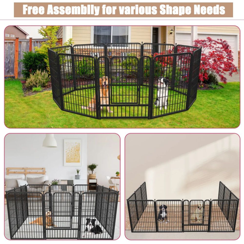 32"8 Panel Pet Dog Playpen Cage Enclosure Exercise Cat Puppy Metal Fence AU V201-W13559014