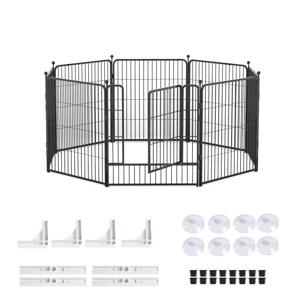 32"8 Panel Pet Dog Playpen Cage Enclosure Exercise Cat Puppy Metal Fence AU V201-W13559014