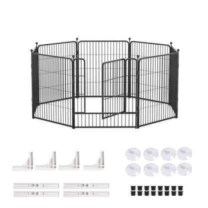 32"8 Panel Pet Dog Playpen Cage Enclosure Exercise Cat Puppy Metal Fence AU V201-W13559014