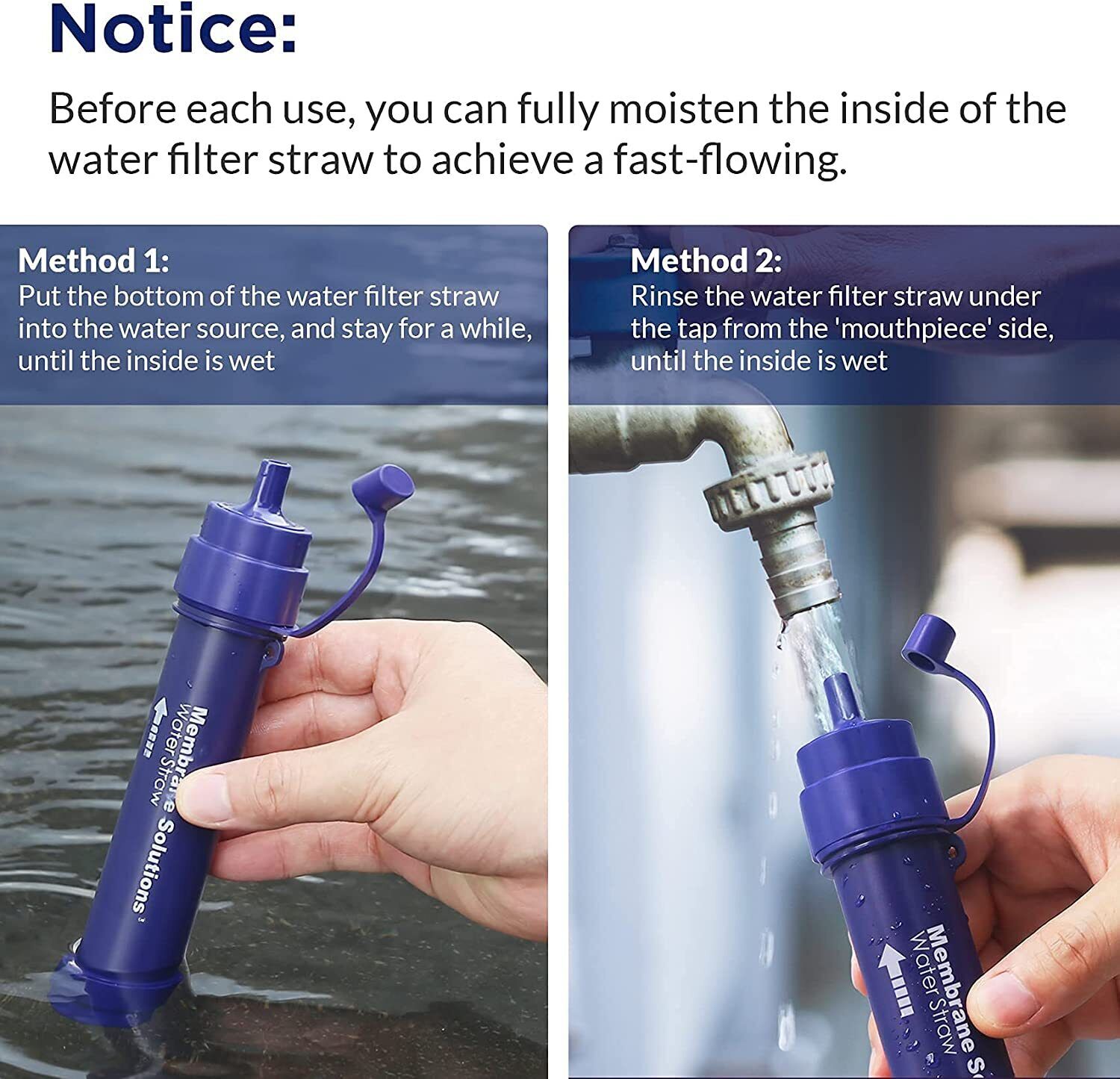 Personal Water Filter Straw 5000L Outdoor Survival Water Purification Straw0.1I 1/4m V201-W13583897