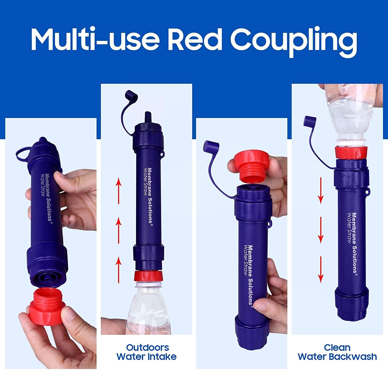 Personal Water Filter Straw 5000L Outdoor Survival Water Purification Straw0.1I 1/4m V201-W13583897