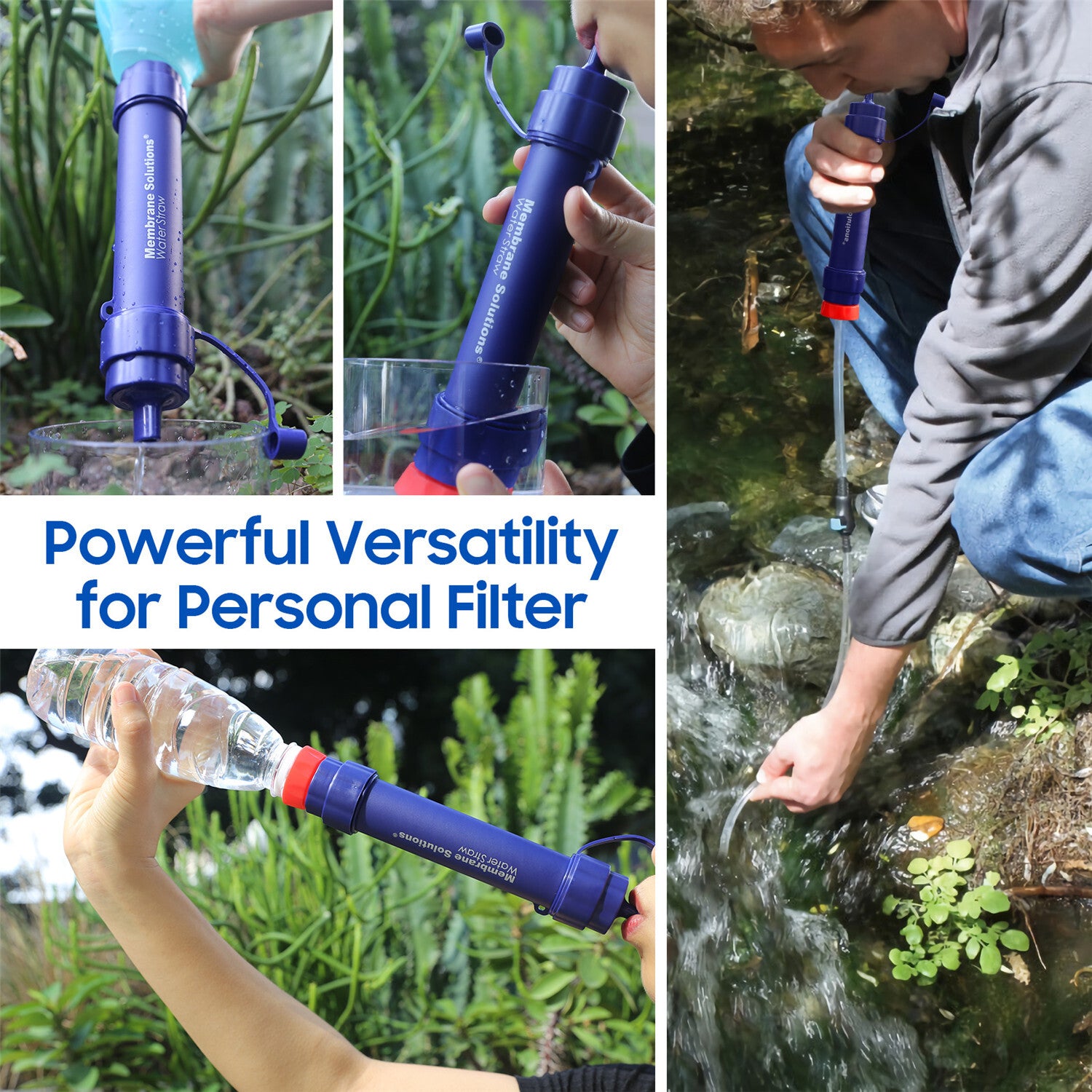 Personal Water Filter Straw 5000L Outdoor Survival Water Purification Straw0.1I 1/4m V201-W13583897