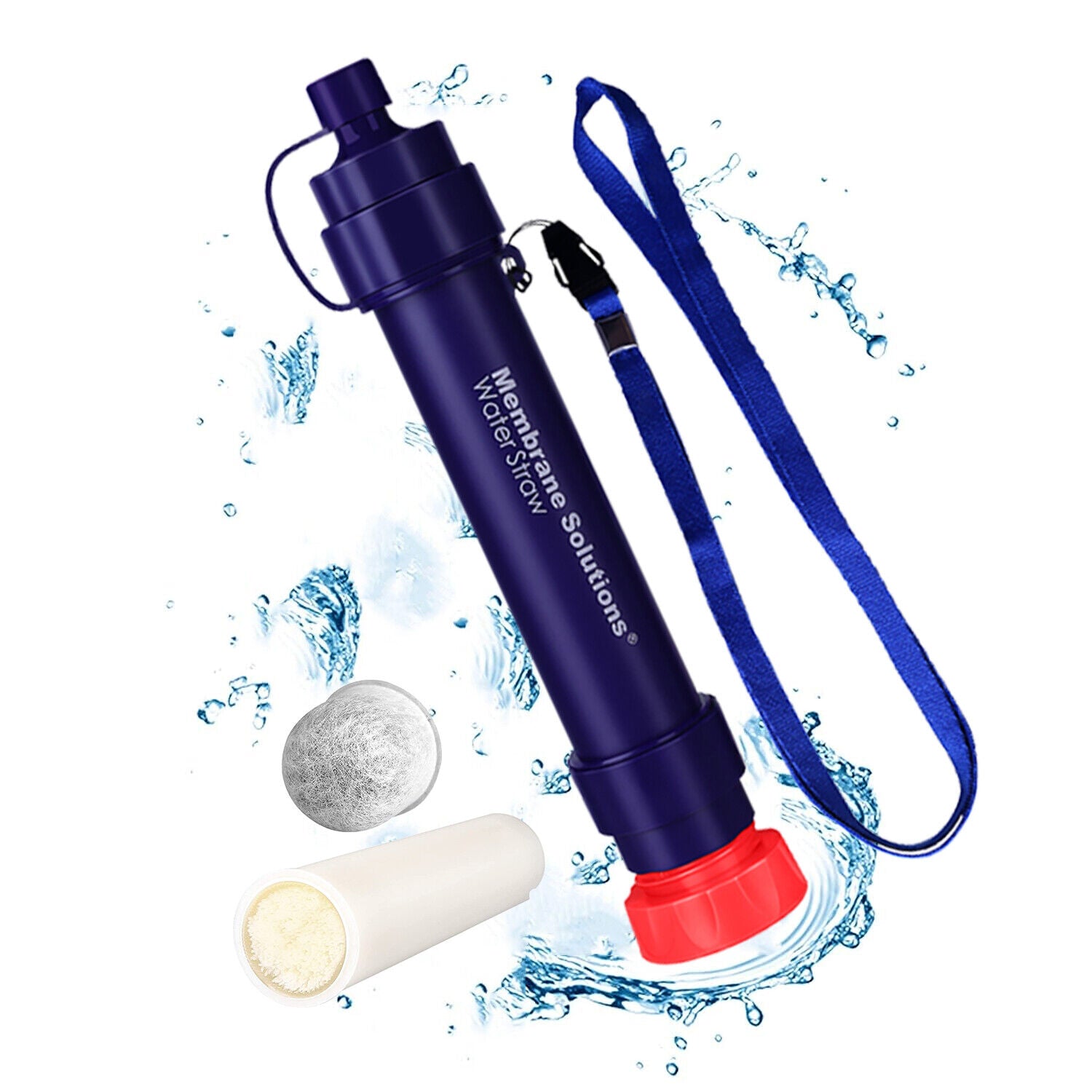 Personal Water Filter Straw 5000L Outdoor Survival Water Purification Straw0.1I 1/4m V201-W13583897