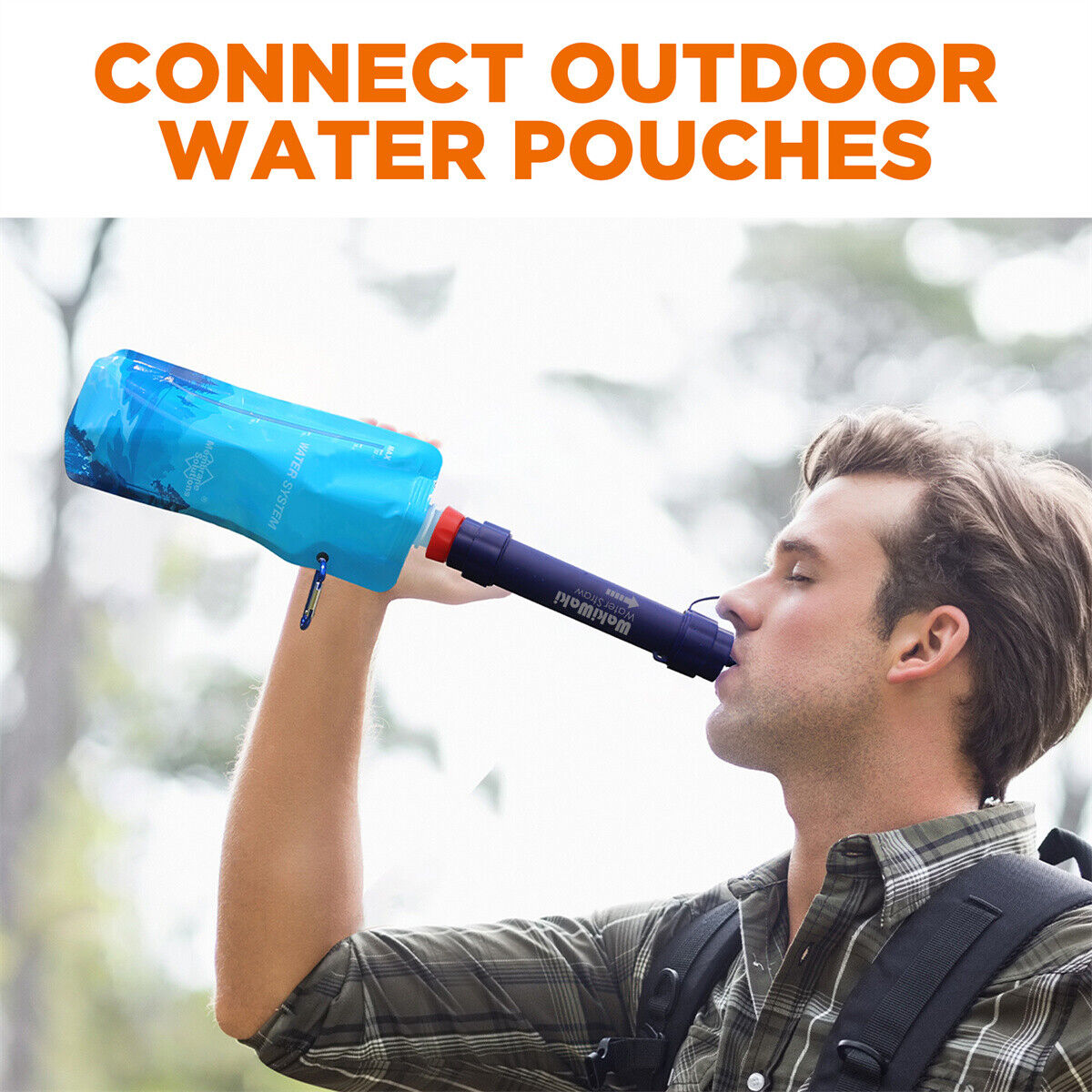 Personal Water Filter Straw 5000L Outdoor Survival Water Purification Straw0.1I 1/4m V201-W13583897