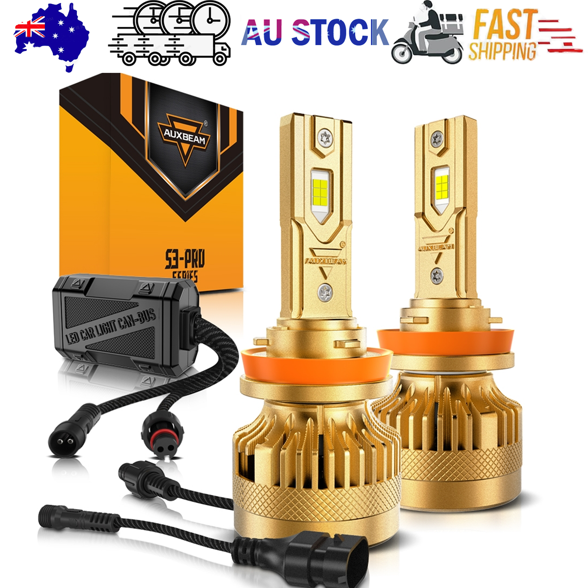 S3 PRO Series H11 Dual Copper Pipe 12V Matching Decoder 120W Gold Aluminum Components AUXBEAM V201-W13613617
