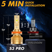 S3 PRO Series H11 Dual Copper Pipe 12V Matching Decoder 120W Gold Aluminum Components AUXBEAM V201-W13613617