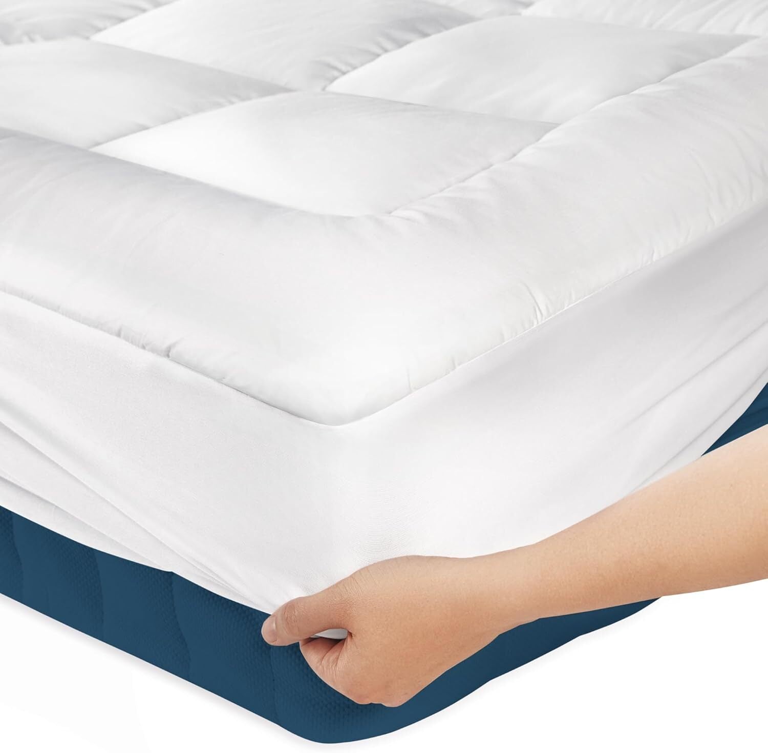 Luxury Mattress Topper Pillowtop Bedding Mat Pad Fitted Cover Underlay DOULBE V201-W13616858