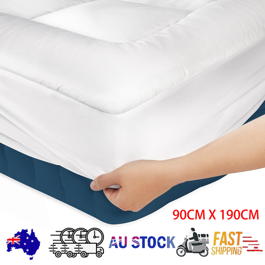 Luxury Mattress Topper Pillowtop Bedding Mat Pad Fitted Cover Underlay SINGLE V201-W13616862