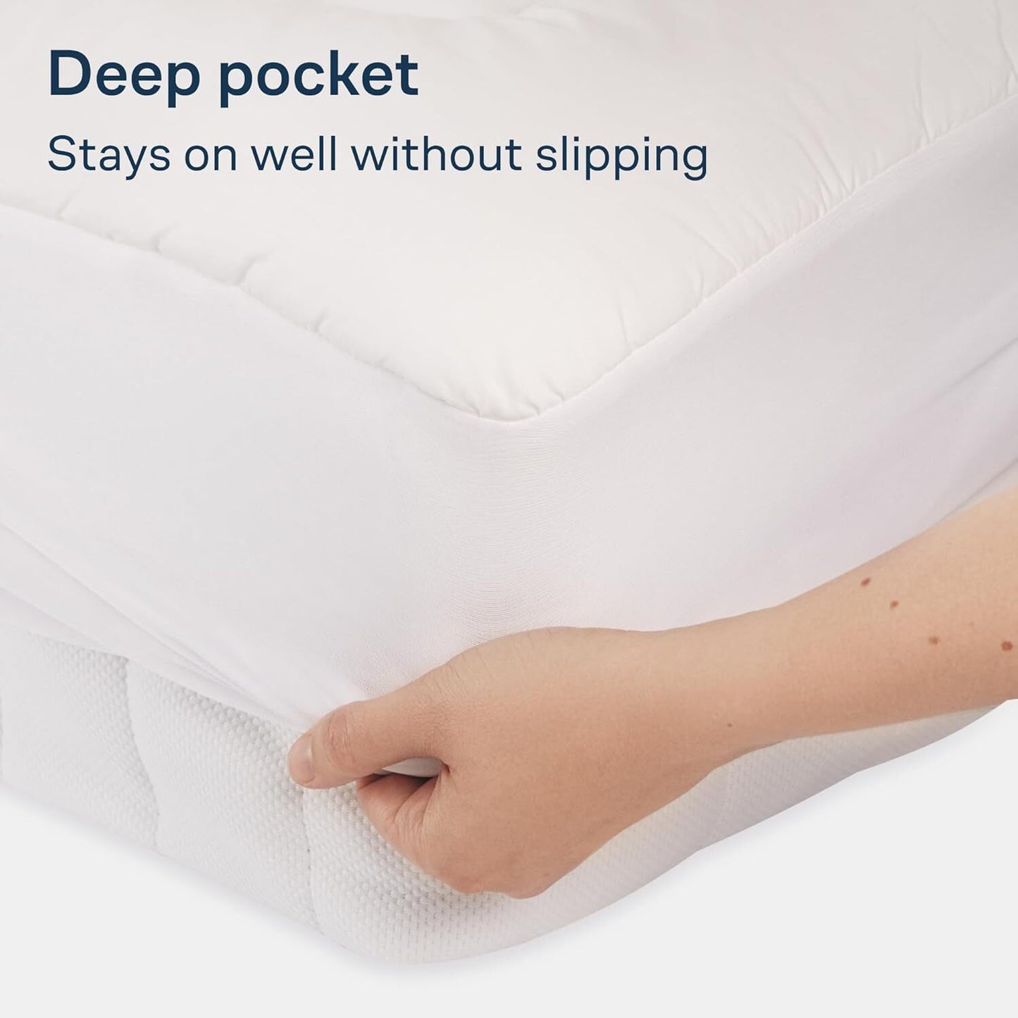 Luxury Mattress Topper Pillowtop Bedding Mat Pad Fitted Cover Underlay SINGLE V201-W13616862