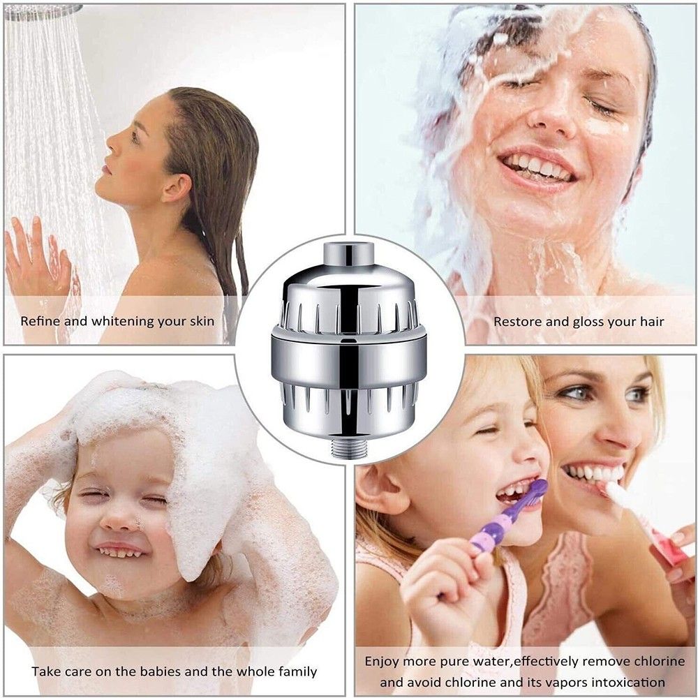 20 Stage Shower Head Filter Bath Hard Water Softener Chlorine Purifier 3 Filters