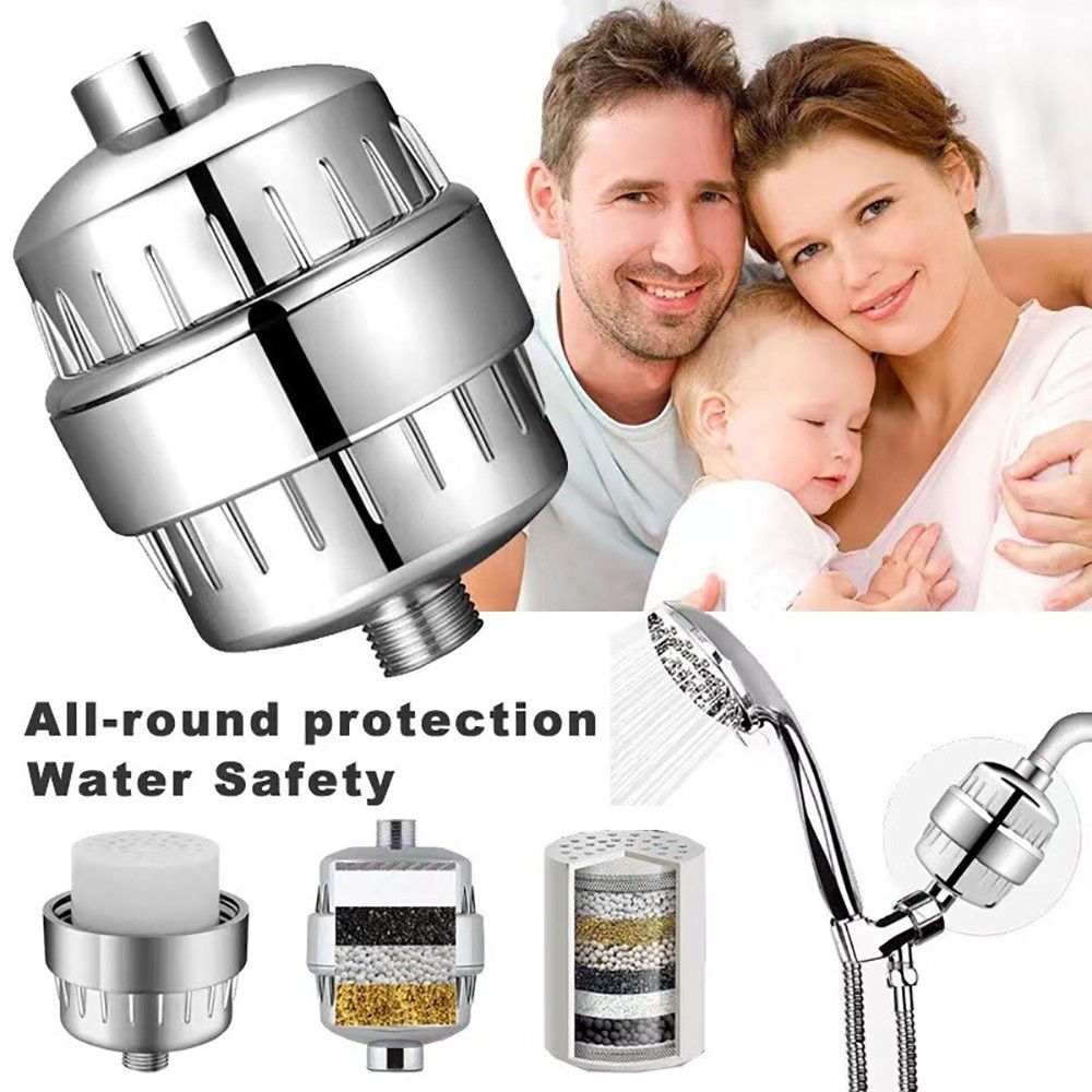 20 Stage Shower Head Filter Bath Hard Water Softener Chlorine Purifier 3 Filters