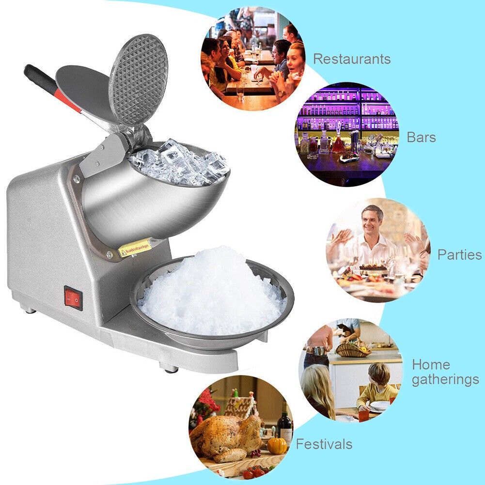 Upgraded Electric Ice Crusher Shaver Snow Cone Maker Commercial Machine2200r/m V201-W13654146