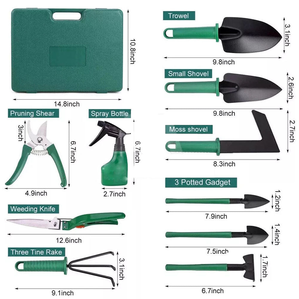 Shovel Harrow Potted Flower Gardening Tools Gift Kit Glove Garden Tool 10Pcs/Set V201-W13677361
