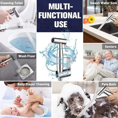 Stainless Steel Douche Bidet Toilet Spray Shower Shattaf Diverter Kit Handheld V201-W13677435