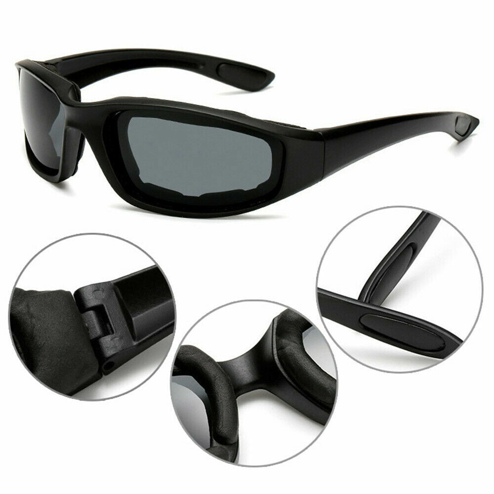 3pcs Chopper Foam Padded Motorcycle Riding Glasses Sunglasses Windproof Goggles V201-W13680443