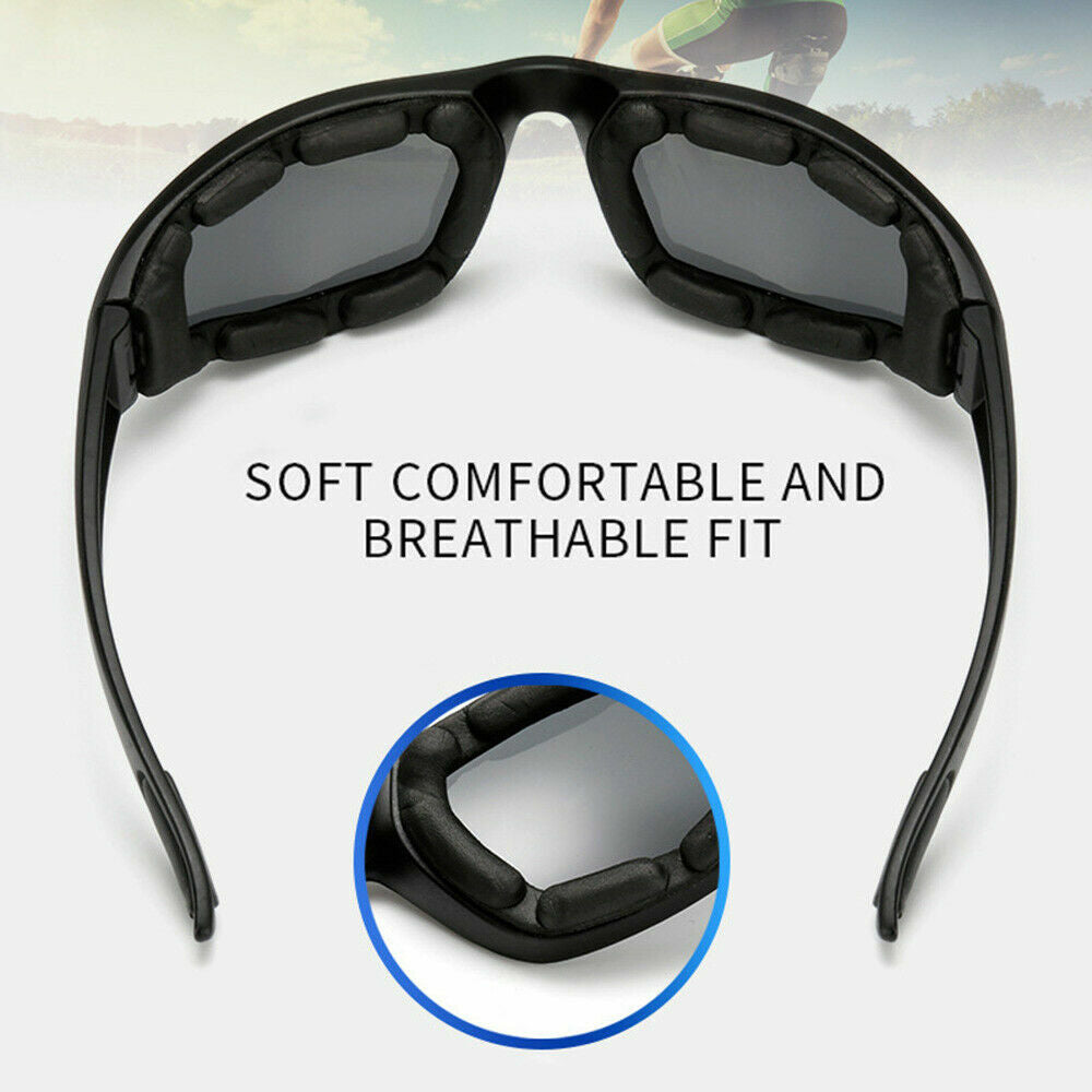 3pcs Chopper Foam Padded Motorcycle Riding Glasses Sunglasses Windproof Goggles V201-W13680443