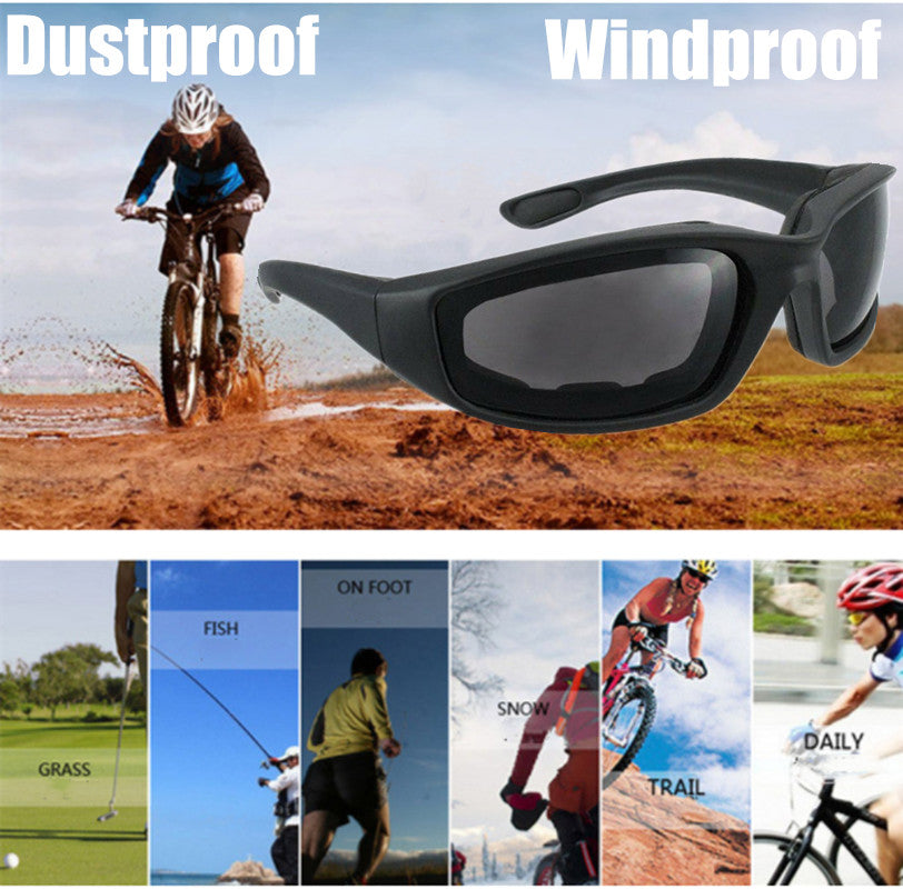 3pcs Chopper Foam Padded Motorcycle Riding Glasses Sunglasses Windproof Goggles V201-W13680443