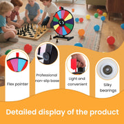 24" Prize Wheel 14 Slots Spinning with Stand Dry Erase Fortune Game Carnival V201-W13684300