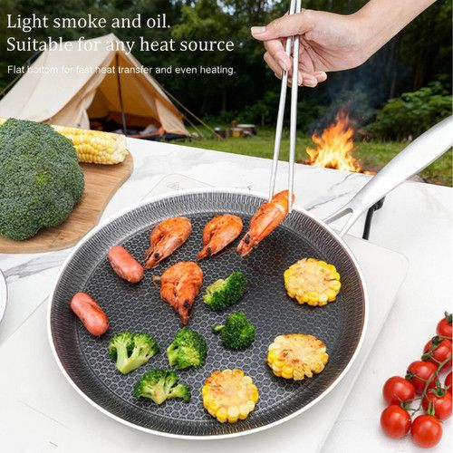 30cm Stainless Steel Crepe Pan Non-Stick Pan Honeycomb Coating Frying Pan Pizza6299 V201-W13885168