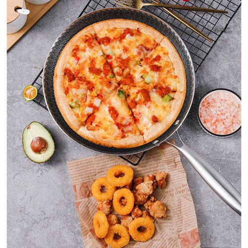 30cm Stainless Steel Crepe Pan Non-Stick Pan Honeycomb Coating Frying Pan Pizza6299 V201-W13885168