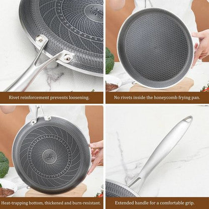 30cm Stainless Steel Crepe Pan Non-Stick Pan Honeycomb Coating Frying Pan Pizza6299 V201-W13885168