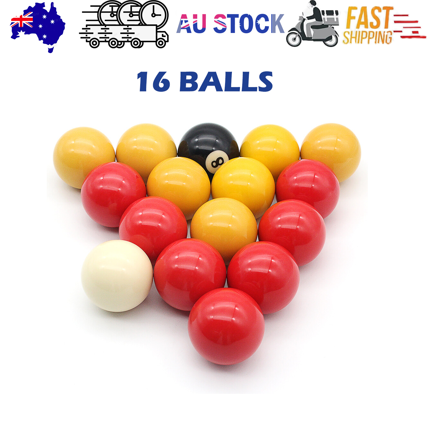 2" inch Pool Balls Red And Yellow 16 Balls Billiards cues balls V201-W13954797