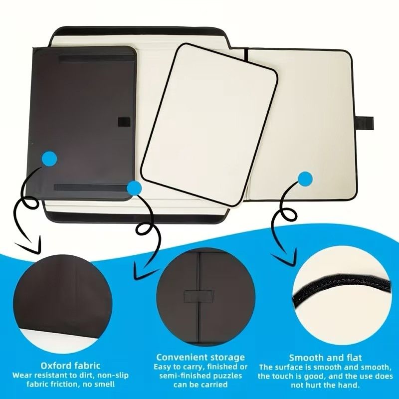 Portable Jigsaw Puzzle Board Mat Holds up to 1000 Pcs Puzzle Surface Holder