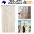 2m Heavy Duty Macrame Curtain Boho Woven Wall Hanging Window Doorway Wedding V201-WALL0102WH8AU