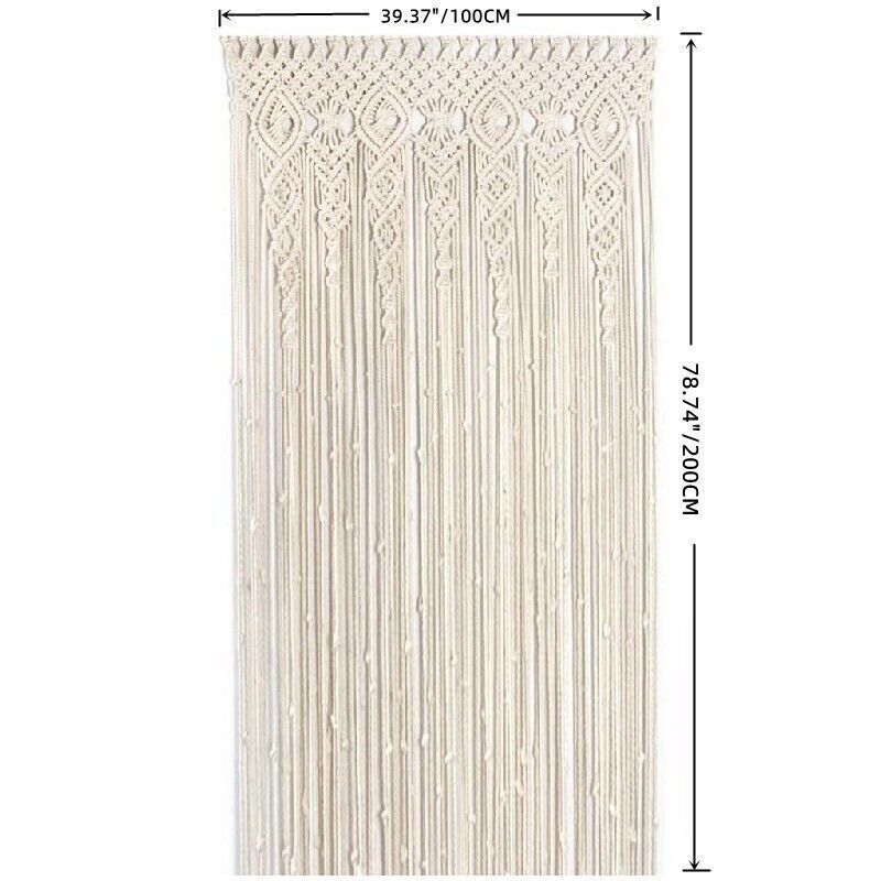 2m Heavy Duty Macrame Curtain Boho Woven Wall Hanging Window Doorway Wedding V201-WALL0102WH8AU