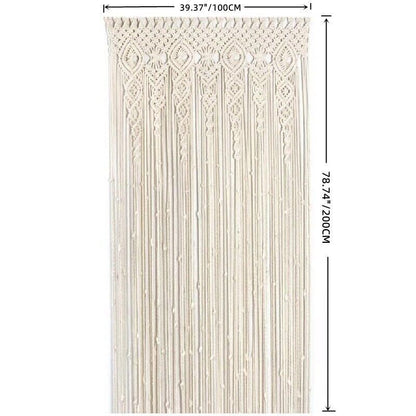 2m Heavy Duty Macrame Curtain Boho Woven Wall Hanging Window Doorway Wedding V201-WALL0102WH8AU