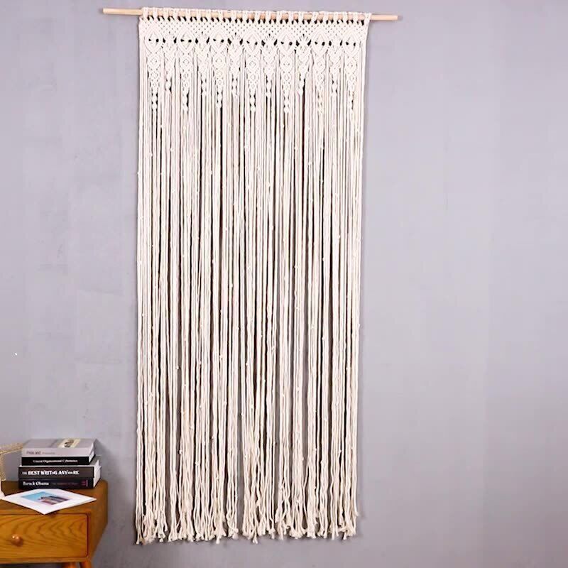2m Heavy Duty Macrame Curtain Boho Woven Wall Hanging Window Doorway Wedding V201-WALL0102WH8AU