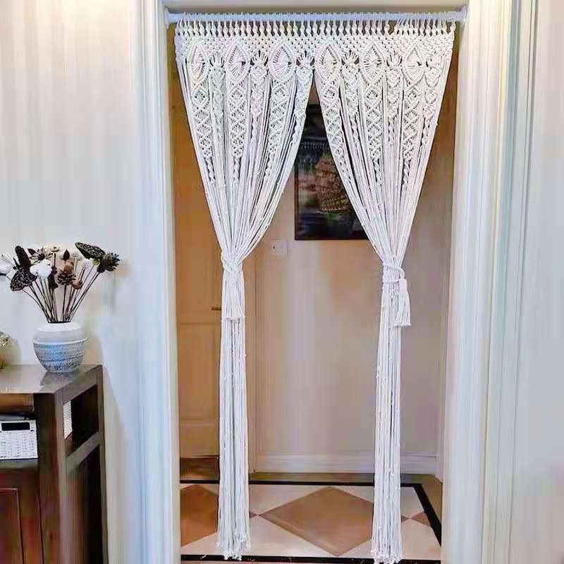 2m Heavy Duty Macrame Curtain Boho Woven Wall Hanging Window Doorway Wedding V201-WALL0102WH8AU