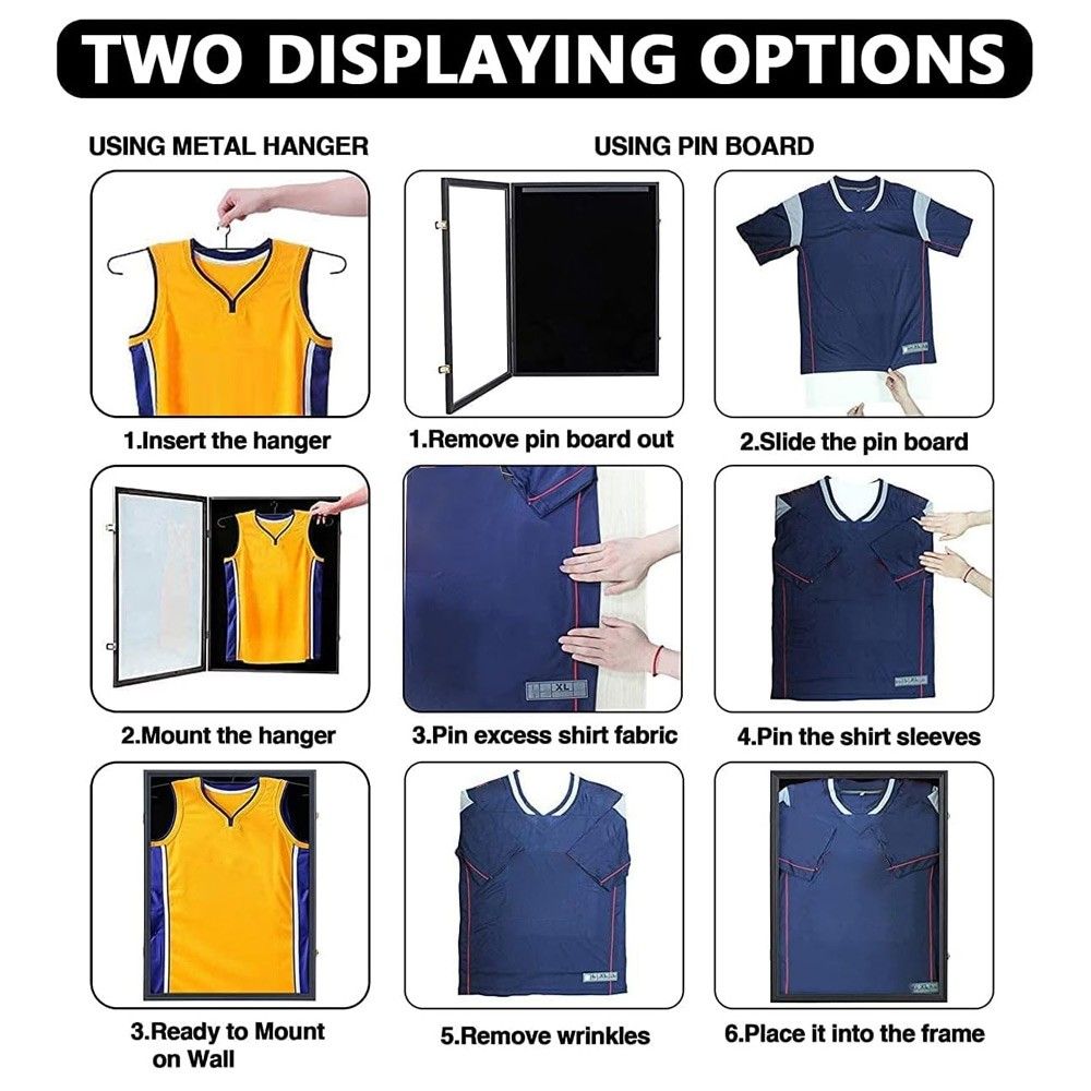 Jersey Frame Display Case Large Sports Jersey Showcase Box Custom Shirt Display V201-WEAR8060BL8AU