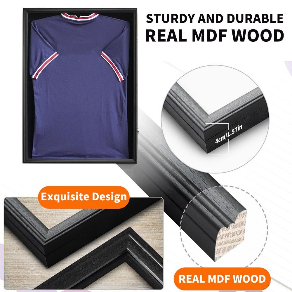 Jersey Frame Display Case Large Sports Jersey Showcase Box Custom Shirt Display V201-WEAR8060BL8AU