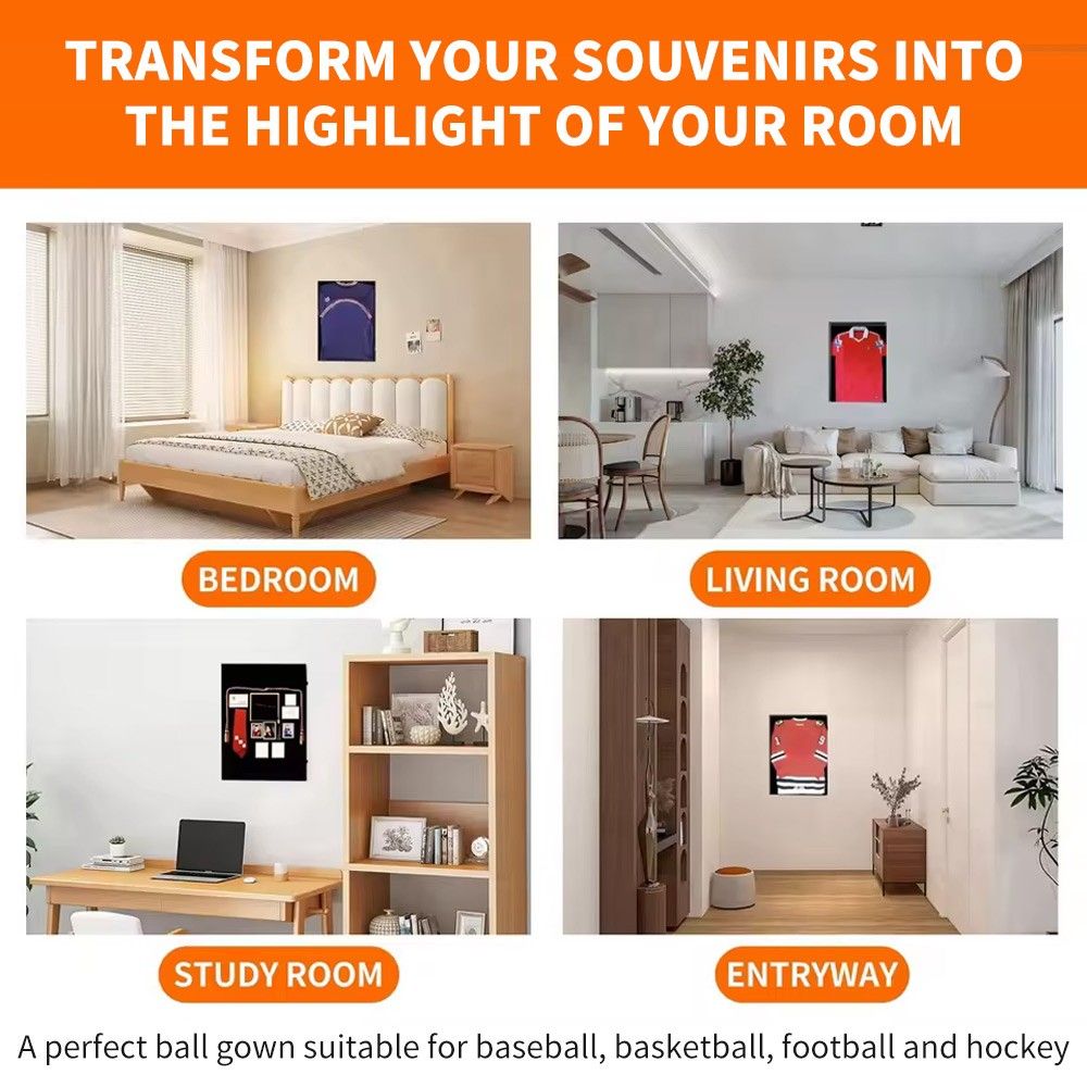 Jersey Frame Display Case Large Sports Jersey Showcase Box Custom Shirt Display V201-WEAR8060BL8AU
