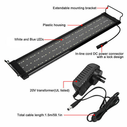 90cm Aquarium Light Lighting Full Spectrum Aqua Plant Fish Tank Bar LED Lamp V201-YGD0016BW8AU
