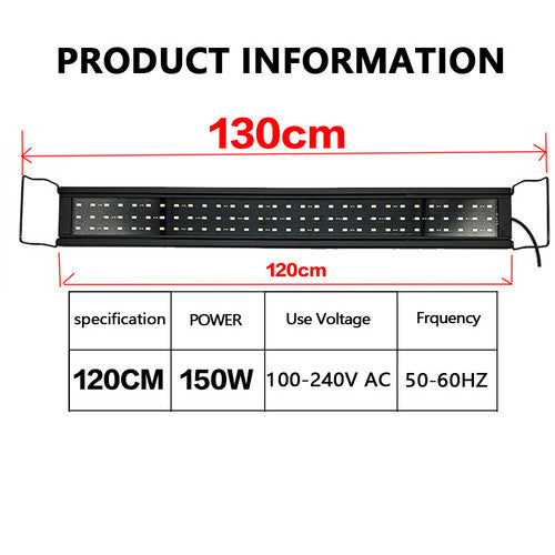 120 CM 150W 244LED Aquarium LED Lighting Marine Aqua Fish Tank Light NEW V201-YGD0120BU8AU