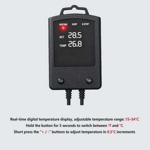 500W Submersible Aquarium Thermostat LCD Digital Display Aqua Fish Tank Water Heater