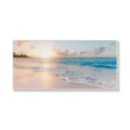 Wall Art 60cmx120cm Ocean and Beach White Frame Canvas V207-1027