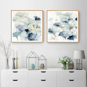 Wall Art 60cmx60cm Gingko Leaves By Carol Robinson 2 Sets Gold Frame Canvas V207-1032