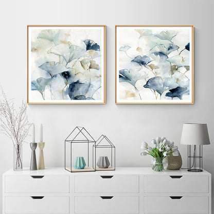 Wall Art 60cmx60cm Gingko Leaves By Carol Robinson 2 Sets Gold Frame Canvas V207-1032