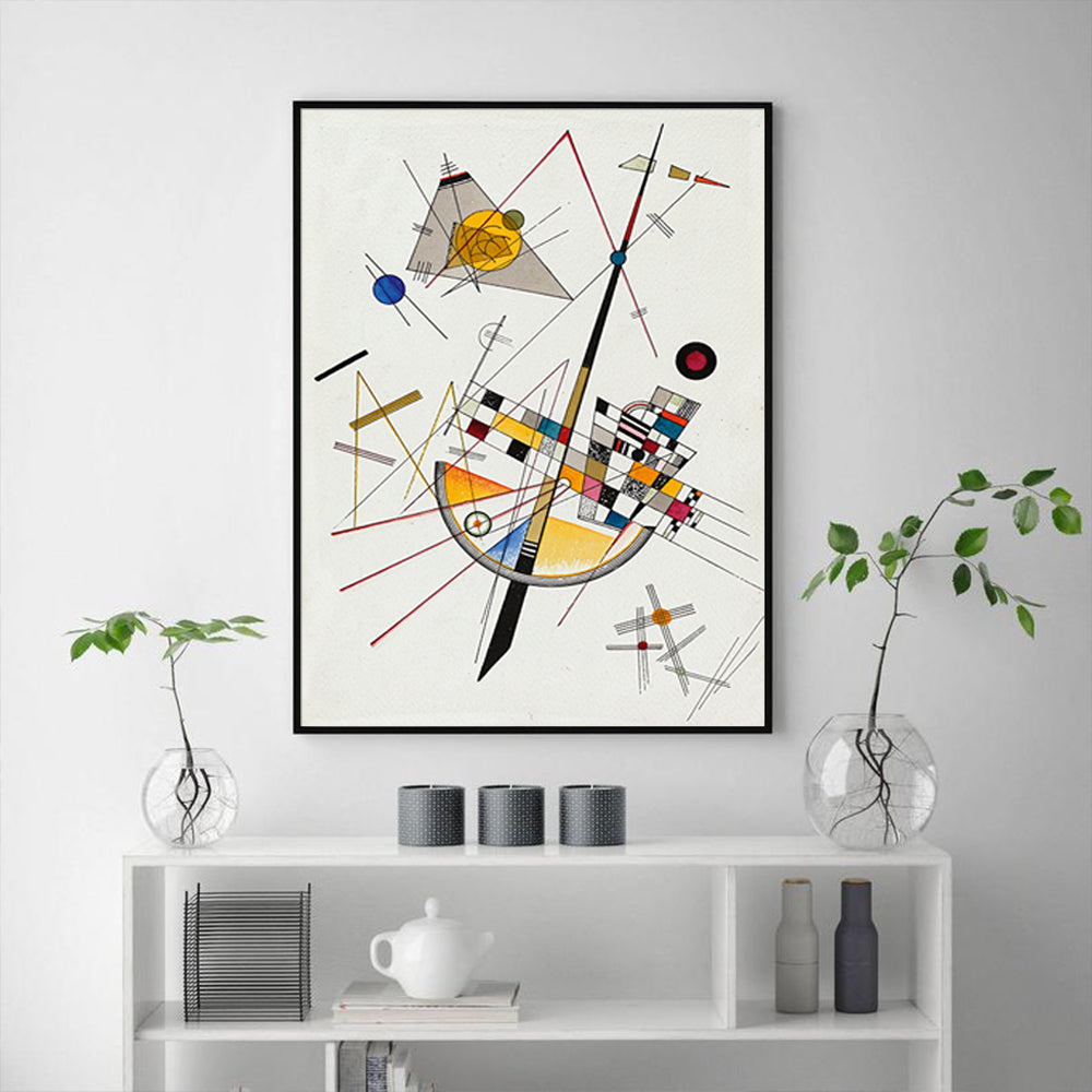 Wall Art 50cmx70cm Delicate Tension By Wassily Kandinsky Black Frame Canvas V207-1076