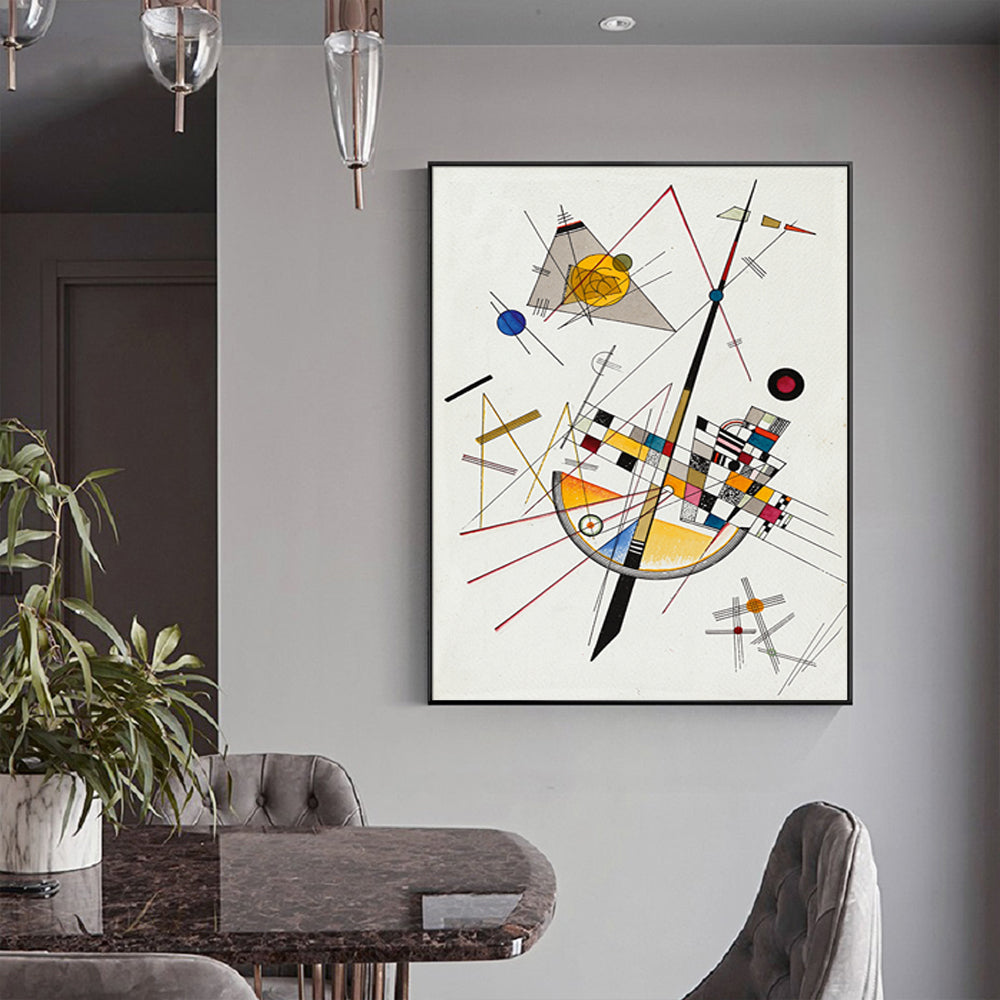 Wall Art 50cmx70cm Delicate Tension By Wassily Kandinsky Black Frame Canvas V207-1076